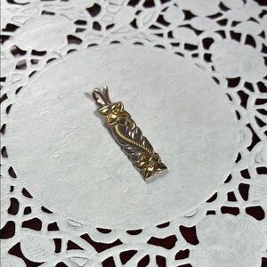 Vintage 925 Silver and Gold tone Floral Pendant